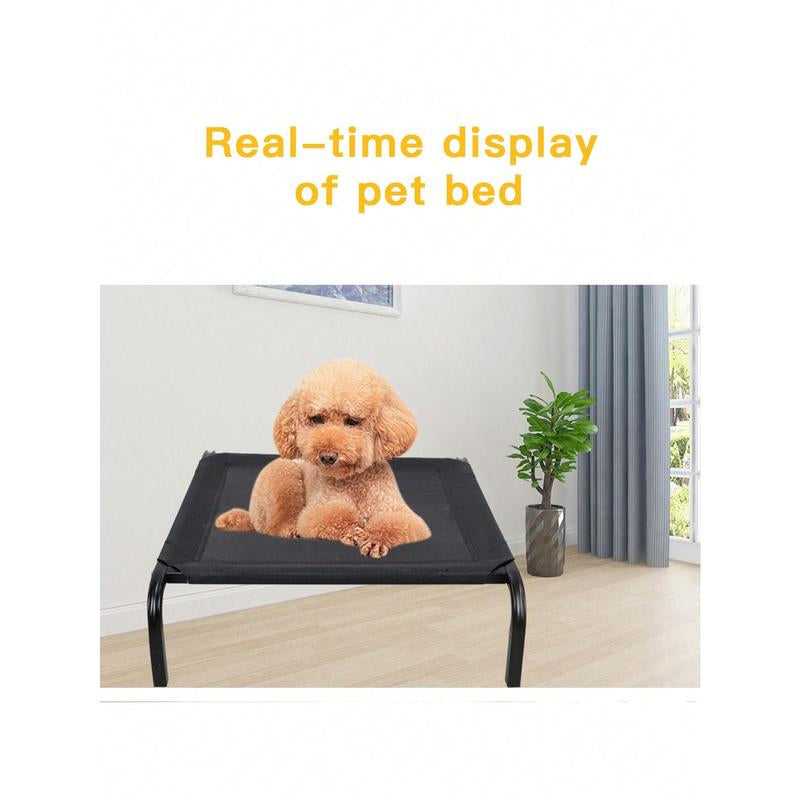 All Seasons Detachable and Washable Elevated Dog Bed with Moisture-Proof Floor and Portable Black Pet for Cats and Dogs (1Pc) Pad