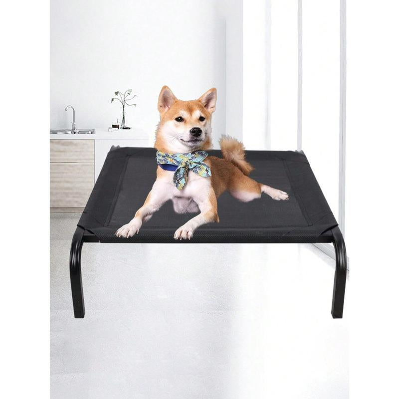 All Seasons Detachable and Washable Elevated Dog Bed with Moisture-Proof Floor and Portable Black Pet for Cats and Dogs (1Pc) Pad
