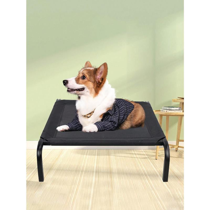 All Seasons Detachable and Washable Elevated Dog Bed with Moisture-Proof Floor and Portable Black Pet for Cats and Dogs (1Pc) Pad