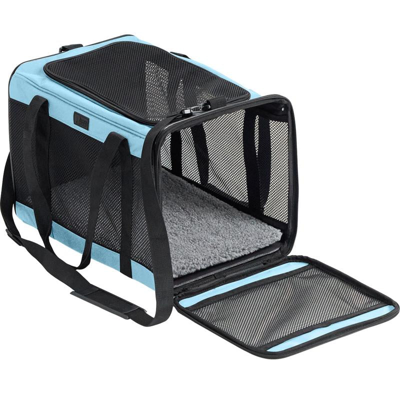 Gorilla Grip Airline Travel Pet Carrier Bag up to 15 Lbs, Breathable Mesh Collapsible Pet Carriers for Small, Medium Cats, Small Dogs, Puppies, Portable Kennel with Soft Washable Waterproof Pad