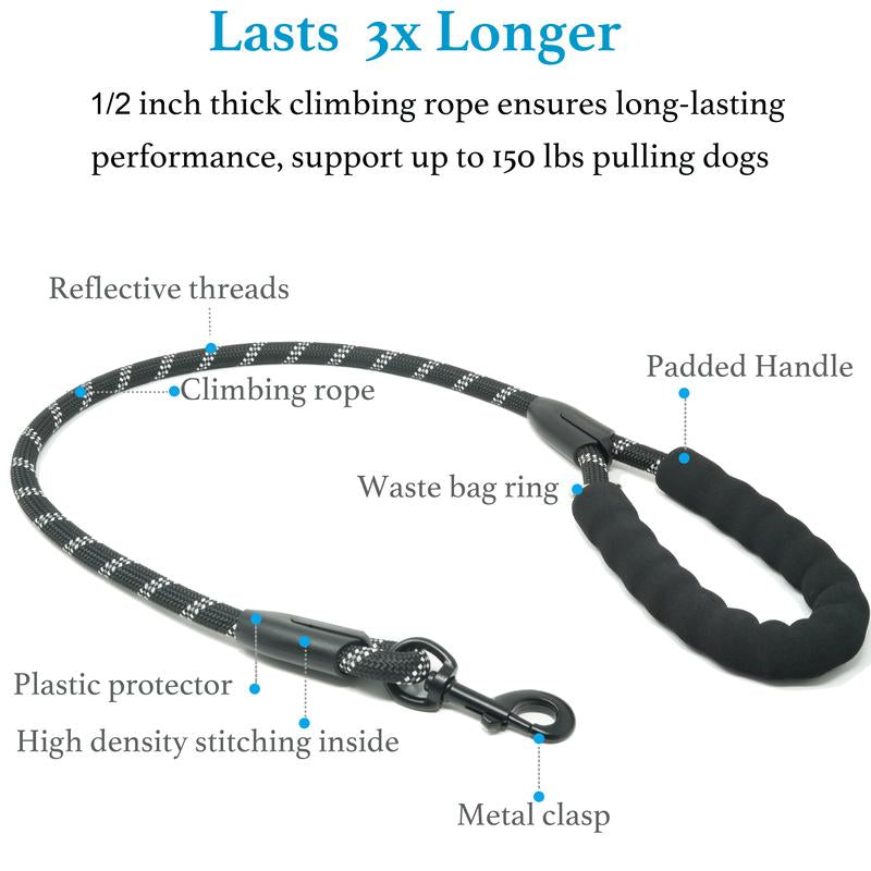 Iyoshop Dual Dog Leash, Double Dog Leash, 360 Swivel No Tangle Walking Leash, Shock Absorbing Bungee for Two Dogs