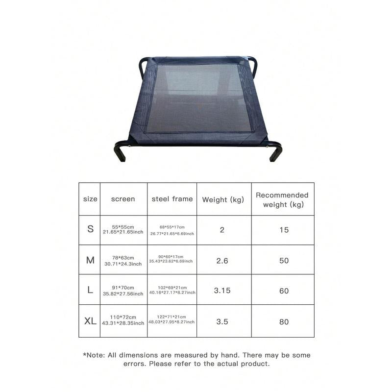 All Seasons Detachable and Washable Elevated Dog Bed with Moisture-Proof Floor and Portable Black Pet for Cats and Dogs (1Pc) Pad