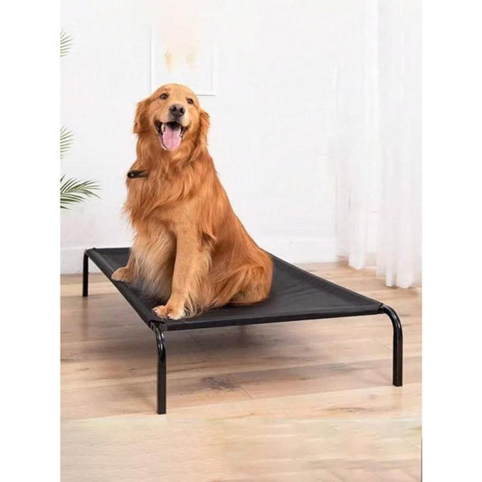 All Seasons Detachable and Washable Elevated Dog Bed with Moisture-Proof Floor and Portable Black Pet for Cats and Dogs (1Pc) Pad