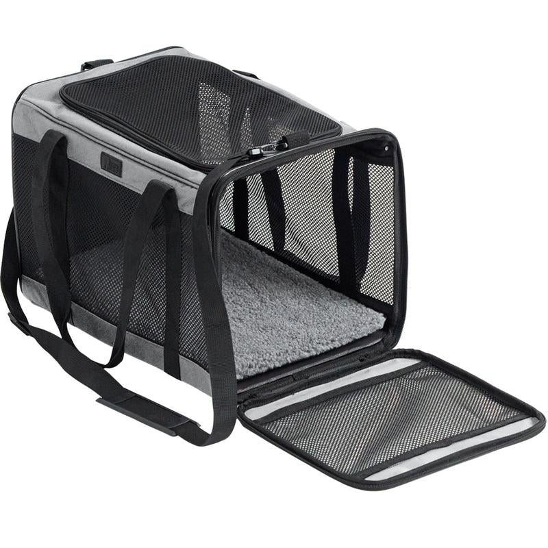 Gorilla Grip Airline Travel Pet Carrier Bag up to 15 Lbs, Breathable Mesh Collapsible Pet Carriers for Small, Medium Cats, Small Dogs, Puppies, Portable Kennel with Soft Washable Waterproof Pad