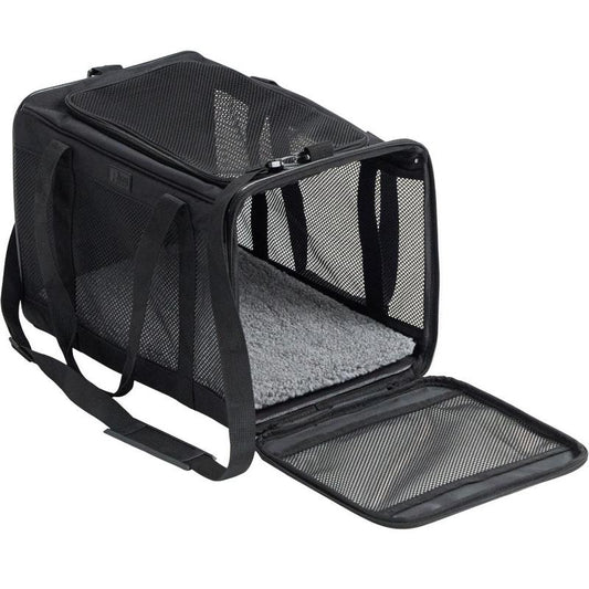 Gorilla Grip Airline Travel Pet Carrier Bag up to 15 Lbs, Breathable Mesh Collapsible Pet Carriers for Small, Medium Cats, Small Dogs, Puppies, Portable Kennel with Soft Washable Waterproof Pad